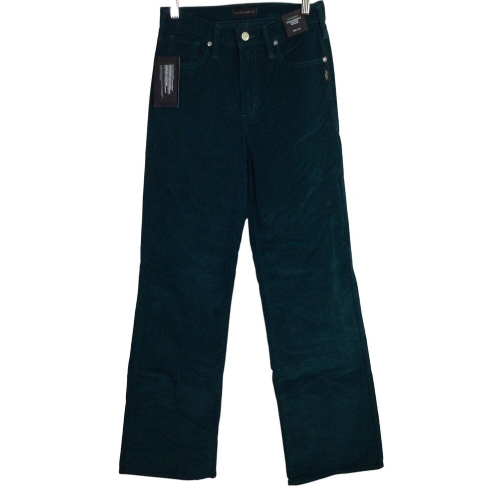Silver Jeans Co. Womens Trouser Leg Pants Desirable High Rise Jewel Size 27 NWT